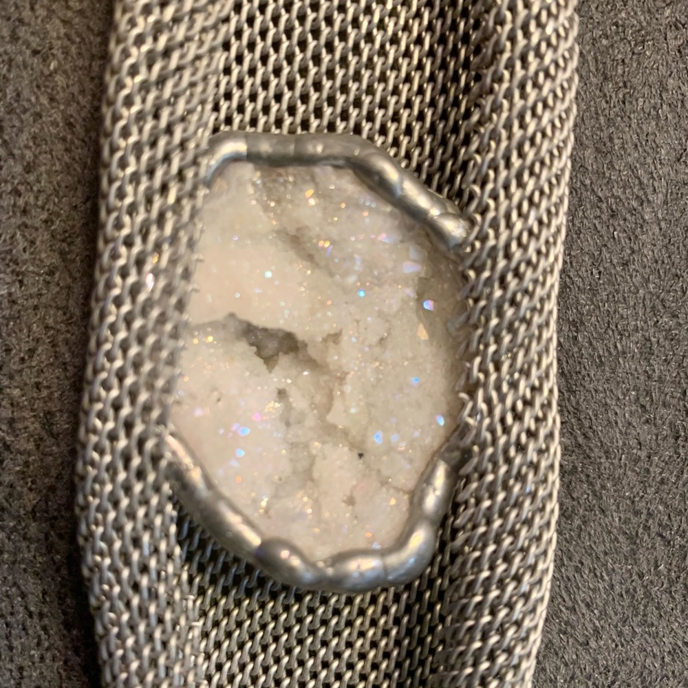 One of a kind silver choker with beautiful crystal!